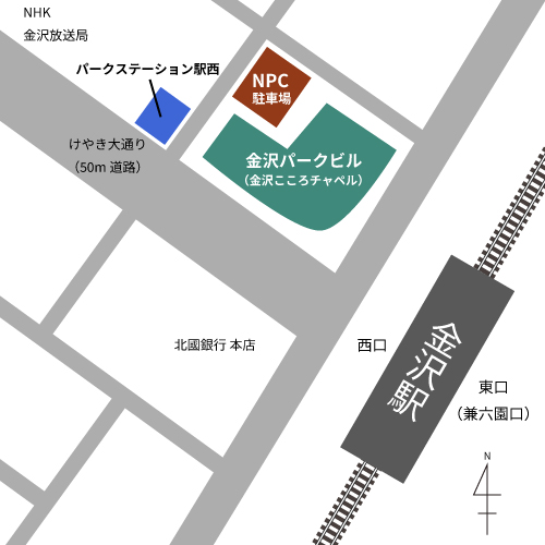 金沢こころチャペルの地図